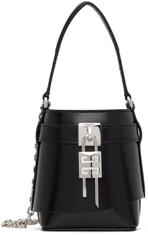 givenchy grained calfskin small shark tooth satchel black|Givenchy: Black Micro Shark Lock Bucket Bag .